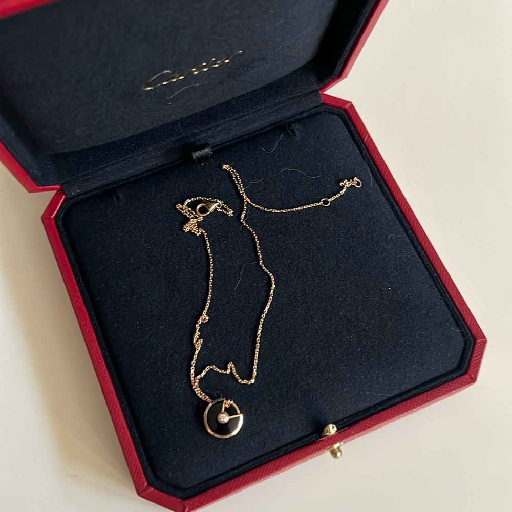 Cartier Necklace Amulet de Cartier Pendant Diamond Black Onyx